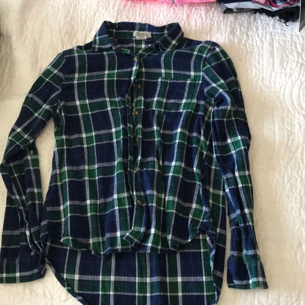 Blue and green flannel